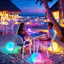 1pc LED Glowing Pool Balloon, 16 Color Remote Control Inflatable Beach Ball, Glowing Water Ball, Summer Pool Party Outdoor Entertainment Decoration, Creative Night Light, Inflatable Decoration Suitable For Beach, Lawn, Yard - Water Balloon - View 6
