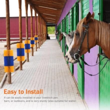 Livestock Scratch Brush Set, Horse Scraper, Full Body Massage Brush Set, Suitable For Feeding Horses, Cows, And Goats, Relieves Back Itching For Livestock, Horse Itch Relief Massager, Can Be Installed On Trees, Fences, And Posts - Yellow and Blue Horse Brush Set (Assembly Accessories Included) - View 7