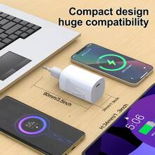 Mini GaN/Gallium Nitride 30W PD Ultra Fast Charging Multi-Color Portable Foldable EU Plug USB C Travel Charger, Space-Saving Power Adapter, Suitable For Phone, Home And Travel Fast Charging - View 3