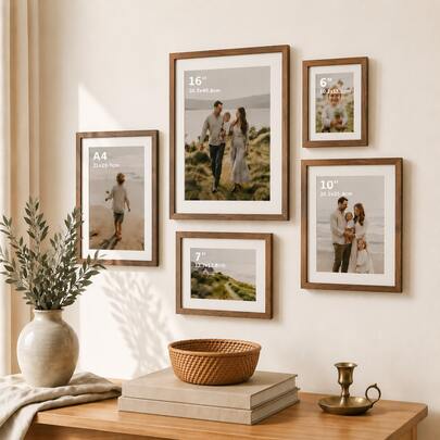Wood Picture Frame Minimalist Wall Photo Frame, Gallery Style Poster Frame, Natural Wood Grain Frame For Living Room Bedroom Office Decor, Fits 40x50cm With Mat Or 50x70cm Without Mat, Nordic Home Decoration Frame