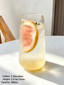 2pcs Glass Cup For Coffee, Iced Tea & Summer Drinks. Perfect For Holiday Gifting, Summer Essentials, And Back-To-School Sipping. This Clear Glass Cup Is Ideal For Enjoying Iced Coffee, Fruit Tea, Lemon Water, And Refreshing Beverages All Season Long. - Multicolor - View 4