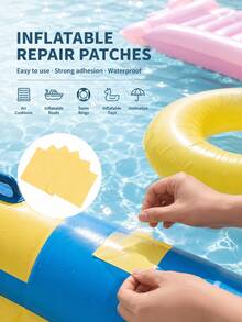 50pcs/20pcs/10pcs/5pcs/1pc Yellow Self-Adhesive Inflatable Repair Patch, 7cm Square Waterproof Leak Repair Patch, Suitable For Swimming Pools, Pool Floats, Inflatable Mattresses, Inflatable Boats And Swim Rings - A - View 4