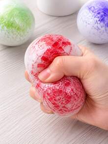 1pc Handmade Crushed Ice Texture Malleable Squeeze Ball, Crystal Particle Soft Round Ball Hand Squeeze Toy, Suitable For Children - Crushed Ice Ball - View 10