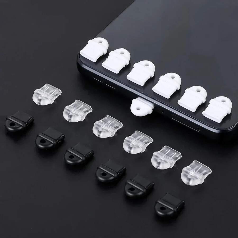 Type-C 防塵塞吊飾,適用於 Type-C USB 充電孔,防塵塞 DIY 吊墜矽膠保護塞,2mm 手機配件,適用於 S*Msung Mi - 彩色 - 查看 1