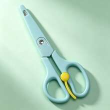 1pc Stainless Steel Scissors With Spring-Loaded Handle, Effortless Cutting, Round Tip, For Home Sewing, Crafts, Paper Trimming And Art Work - Multicolor - View 7