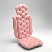1pc Pink One-Piece Luxury Bathtub Cushion Pillow, Ergonomic Bath Headrest Provides Neck & Back Support, Skin-Friendly Swimsuit Material, Built With 5D Air Mesh And 160 Anti-Slip Suction Cups - Pink - View 10