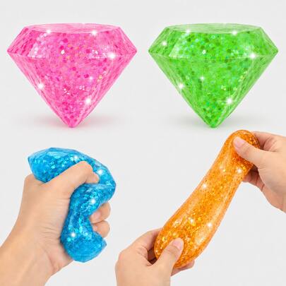 Color Glitter Diamond Squeeze Toys,Colorful Squishy Toys, Perfect For Kids Parties,Group Games, Classroom Rewards, Desk Play,And Relaxing Leisure Activities Perfect Gift For Birthday, Christmas, Halloween, Thanksgiving & Easter
