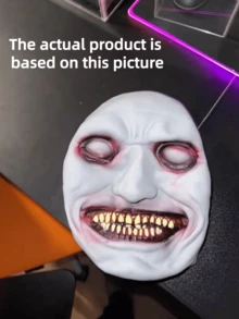 1pc Latex Mask COS Smiling White Eyes Demon Mask - View 7