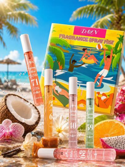 1/5 Set - Limited Edition Brazilian Fragrance Mist Gift Set, Indoor & Outdoor Fragrance Mist, Aromatherapy Air Purifier, Multi-Layered Scent, Long-Lasting Natural Fresh Aroma, Achieve Optimal Wellness. This Elegant Fragrance Blend Contains Notes Of Vanilla, Coconut, Floral, Fruit And Citrus.