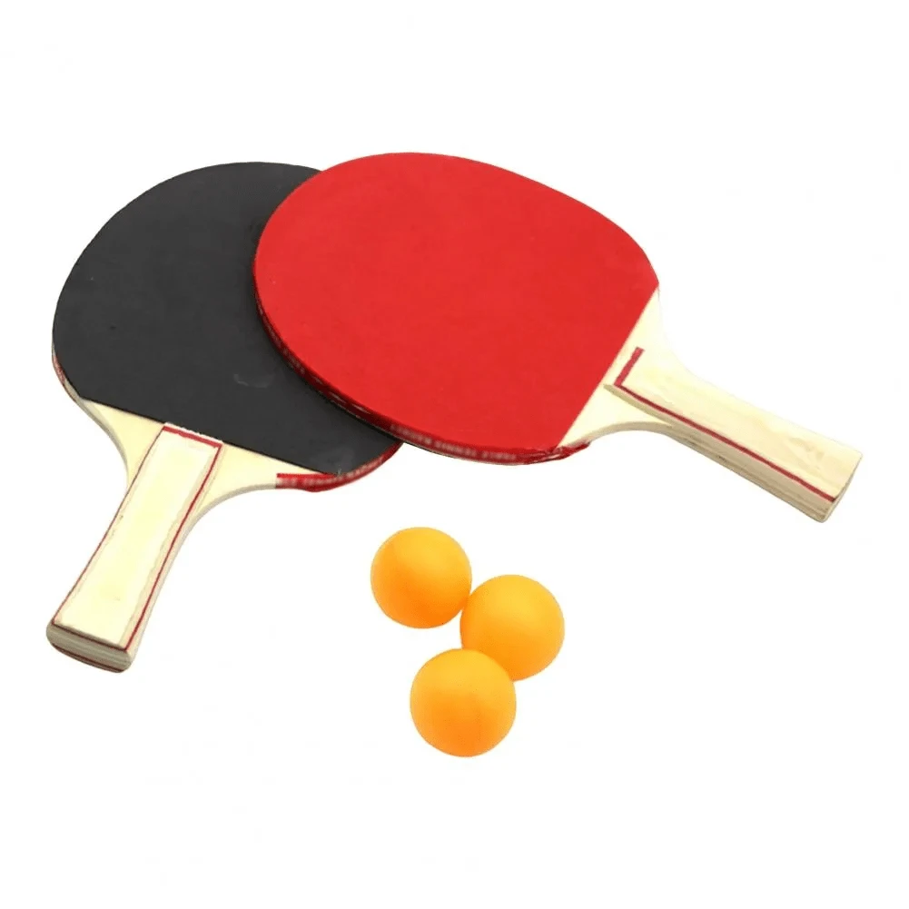 桌球遊戲套裝,2支桌球拍與3顆球,適合日常娛樂的休閒運動套件 - 彩色 - 查看 1