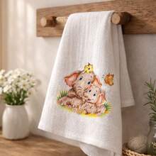 KIT 10 PANOS De Prato ESTAMPADO Pé de Galinha 100% Algodão 41 X 66 cm - Branco - Visão 2