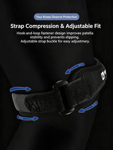 Adjustable Patella Knee Strap Breathable Neoprene Knee Support Band Shock Absorbing Sports Protector For Running Cycling Basketball Outdoor Workout - Multicolor - View 6