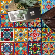 30pcs Bohemian Style Ceramic Tiles Wall Decor - PVC Floor And Wall Tiles, Multi-Color Backsplash Stickers, Suitable For Bathroom, Floor, Furniture, DIY Decorative Self-Adhesive Wallpaper - 30pcs - View 11