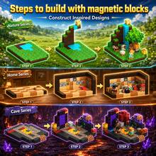 New Magnetic Blocks 0.78 Inch Magnet World Magnetic Tiles Forest Cabin, End Portal, Wooden House Series Building Block Toy Set STEM Education Montessori Sensory 2026 Best Christmas Birthday Children Toy Gift - Multicolor - View 2