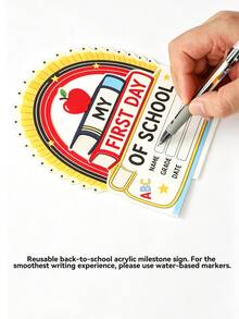 1 buah Buku Pelangi Pensil, Tanda Meja Hari Pertama Sekolah yang Dapat Diwarnai, Nama, Kelas, Tanggal yang Dapat Disesuaikan, Dekorasi Meja Kelas Bertingkat, Hadiah Guru, Dekorasi Meja, Selamat Datang Kembali ke Sekolah, Penggaris Apel Krayon, Properti Foto Peringatan Musiman Anak-anak - Gaya 9 - View 6