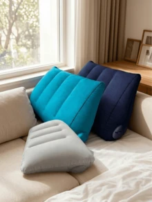 Bantal Segitiga Tiup PVC, Cocok untuk Sandaran Kaki Sofa di Rumah dan Luar Ruangan, Dapat Digunakan sebagai Bantal atau Bantalan, Tidak Membutuhkan Daya, Portabel untuk Perjalanan, Bahan Mudah Dibersihkan - MultiWarna - View 1