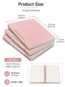 Cuaderno de hojas sueltas rosa estético, diario de escritura suave, bloc de notas con carpeta antiarañazos, útiles prácticos de oficina y aprendizaje, imprescindible para la vuelta a clases, cuaderno desmontable y recargable para planificación diaria y toma de notas - Múltiples estilos - Ver 9