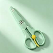 1pc Stainless Steel Scissors With Spring-Loaded Handle, Effortless Cutting, Round Tip, For Home Sewing, Crafts, Paper Trimming And Art Work - Multicolor - View 5