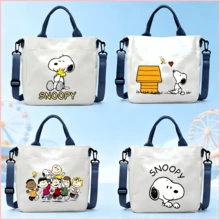Snoopy 印花帆布斜挎包，百搭日常配件，適合返校季、生日與節日禮物 - 彩色 - 查看 1
