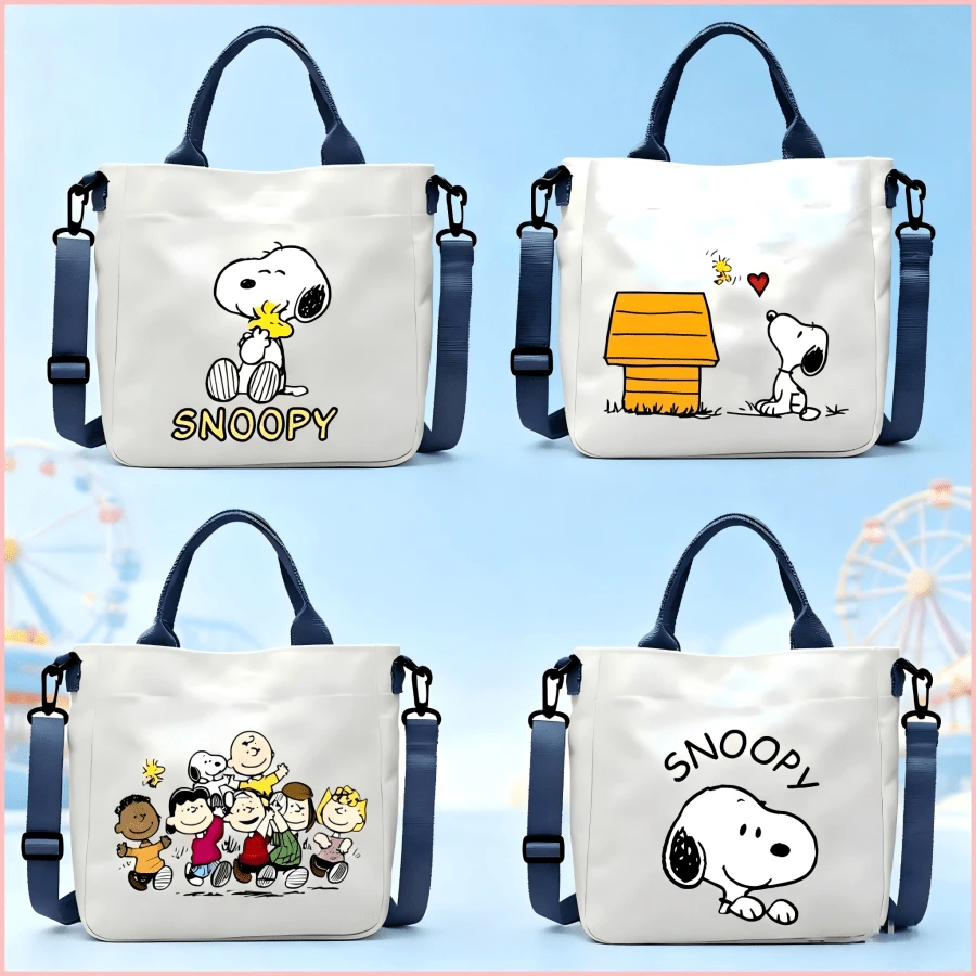 Snoopy 印花帆布斜挎包,百搭日常配件,適合返校季、生日與節日禮物 - 彩色 - 查看 1