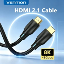 VENTION 8K HDMI 2.1 高速傳輸線 48Gbps 電影級沉浸式 HDR 3D 視覺 零失真影音線，適用遊戲主機、PC、Apple TV、Bravia - 黑色 - 查看 2