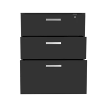 3 Drawers Storage Cabinet With Casters Lions Office, Black Wengue Finish-XY920509 - 1 - View 5