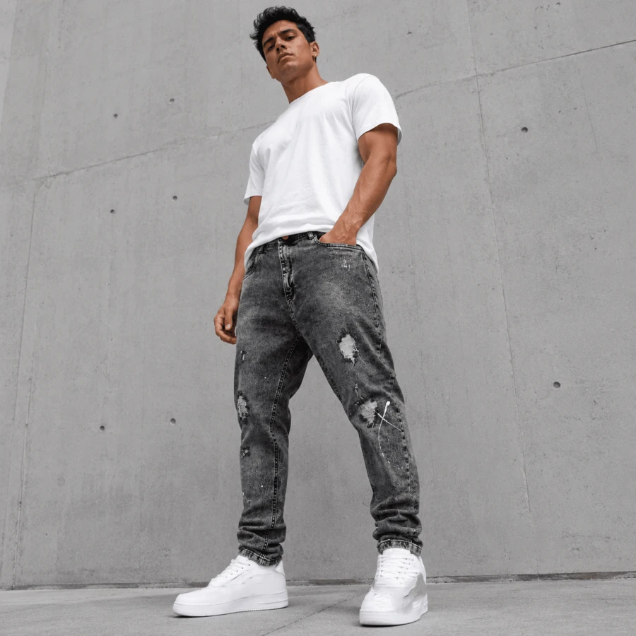 Men's Skinny Fitted Jeans With A Lengthening Effect - JO-001 - Ver 1