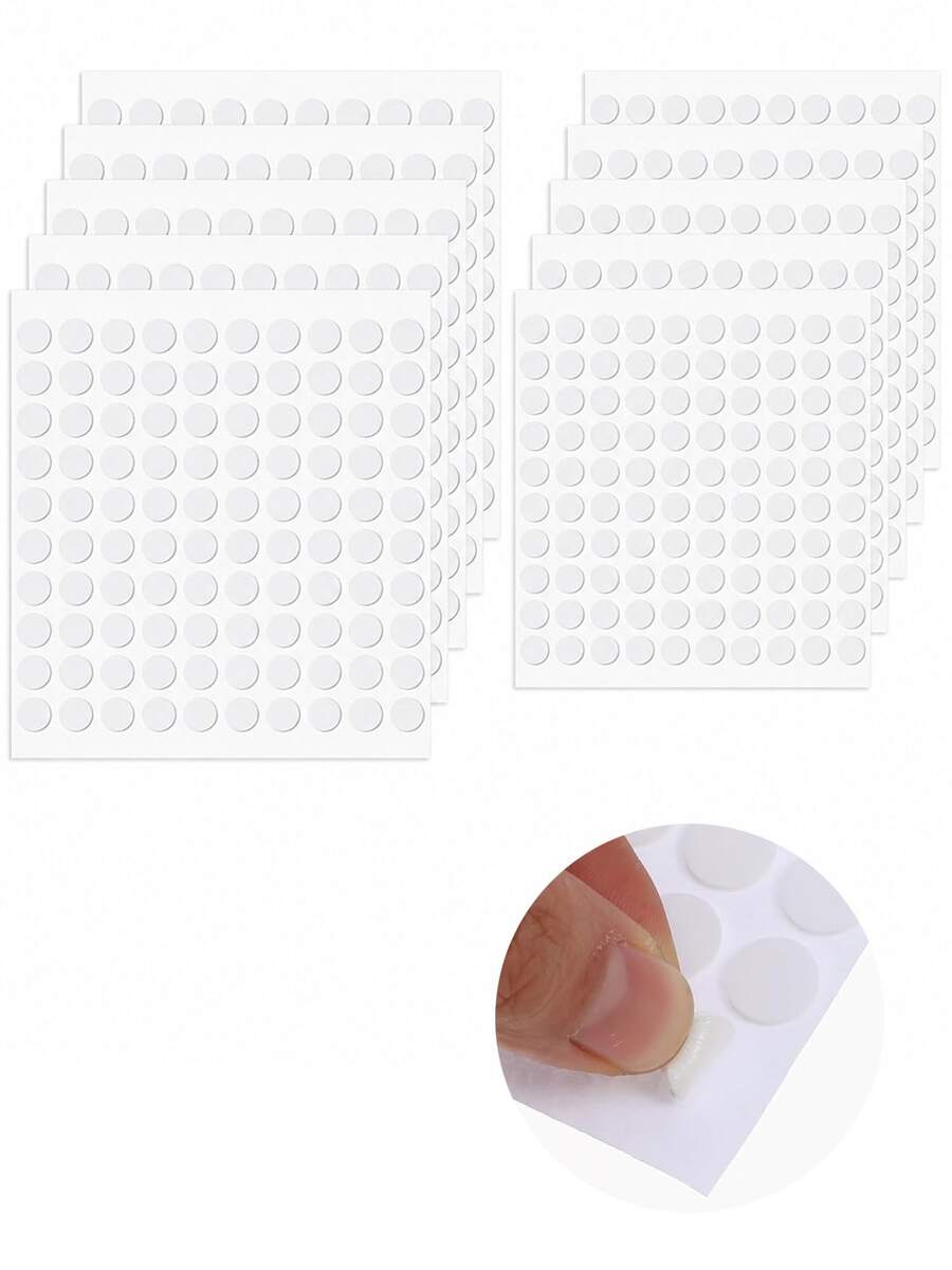 1500 piezas/100 piezas - Pegatinas de puntos adhesivos redondos de espuma EVA blanca, puntos de pegamento de doble cara para manualidades, decoración de bodas, pared de fotos, manualidades DIY para fiestas temáticas, adornos para cupcakes y arreglos florales - Blanco - Ver 1