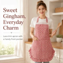 Kitchen Apron Chef Apron Suitable For Women With Pockets And Adjustable Neck Strap And Long Ties - Multicolor - View 11