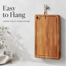 New Right-Angle Cutting Board With Rope, Kitchen Chopping Board, Wooden Cutting Board, Butcher Block, Heavy-Duty Chef Board With Tray, All-Wood Material, Easy-To-Clean Surface, Suitable For Meat, Cheese, Bread, Vegetables And Fruits - Charcuterie And Cheese Platter Board, Perfect For Food Slicing And Presentation, Portable Camping Cutting Board, Essential Kitchen Accessory - Brown - View 7