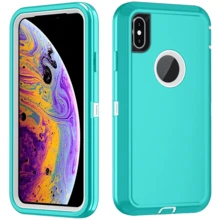 防震、防刮、全包式保护手机壳，耐用三合一保护套，适用于、Galaxy、荣耀及其他智能手机 - 水藍白 - 查看 25