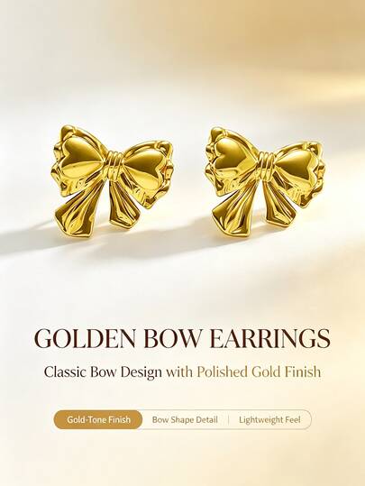 Women's Bow-Shaped Earrings, Bow-Shaped Pendant, Retro Twisted Post Earrings, Girls' Gift Jewelry, Precious Gemstones