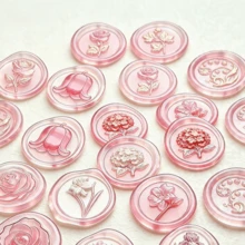 1pc 3D Thickened Wax Seal Stamp Head, Embossed Floral Stamp Suitable For Envelopes/Greeting Cards/Gift Boxes DIY Decoration - Single Piece - View 3