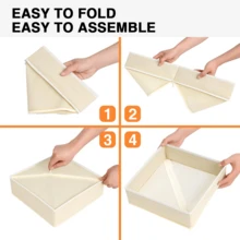 15pcs DIMJ Drawer Organizer Clothes Foldable Baby Organizers And Storage & Closet Organizers For Bedroom, Closet - Nursery Organization Dresser Dividers For Underwear, Sock,Bra, Belt, Tie, Beige - View 7