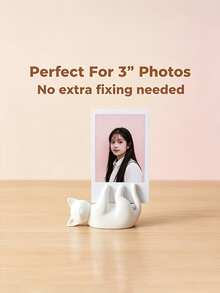 Cute Lazy Cat 3-Inch Photo Clip, Desktop Decor Photo Frame Holder, Healing White Cat Figurine, Bedroom Office Desktop Decoration - Multicolor - View 6