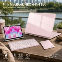 NEO 4-in-1 Full Body Protection Kit, Casing Laptop Hard Shell Bening Kristal Anti-Menguning, Pelindung Keyboard Silikon Anti Debu, Pelindung Layar Bebas Gelembung Definisi Tinggi, Film Trackpad Anti Sidik Jari, Casing Pelindung Tahan Gores dan Tahan Guncangan dengan Potongan Presisi dan Pas Ramping - View 5