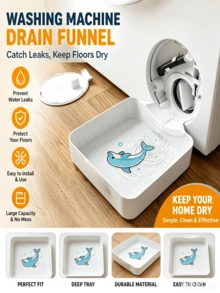 1pc Washing Machine Drain Storage Box - Used For Cleaning Lint Filter, Prevent Laundry Room Leakage Drip Tray - Washing Machine Storage Box - View 3