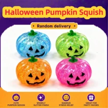 Juguete antiestrés de calabaza de linterna de Halloween para apretar, adecuado para niños y adolescentes, juguete de alivio del estrés de Halloween, juguete de dumpling, regalo de fiesta, regalo de vacaciones, premio de aula, decoración de escritorio, relleno de bolsa de Trick or Treat - Multicolor - Ver 2