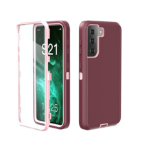 Military-Grade Shockproof Heavy-Duty Full-Body Protective Phone Case, Anti-Scratch Durable 3-In-1 Protective Cover For IPhone, Galaxy, HONOR And Other Smartphones Birthday Gift - Wine Red Powder - View 42