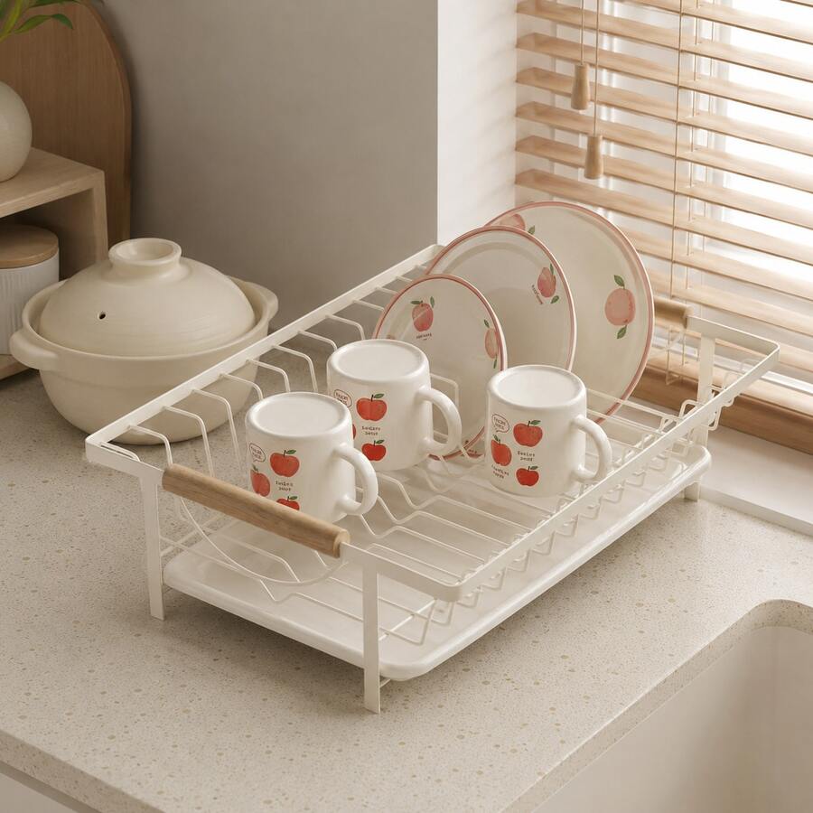 CASEGRACE 1 buah Rak Pengeringan Piring Kapasitas Besar | Rak Penyimpanan Dapur Multifungsi, Pengatur Peralatan Makan - Struktur Besi Kokoh, Cocok untuk Wastafel, RV, dan Meja Dapur, Desain Hemat Ruang, Ideal untuk Apartemen, Hadiah Hari Ibu yang Sempurna