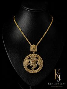 European And American Hip Hop Money Bag Boy Full Rhinestone Pendant Necklace, Rhinestone Letter Men's Personalized Necklace Accessory, Paired With 3mm Twisted Chain Necklace, Men's Versatile Accessory - pendant necklace - View 11