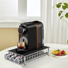 Porta capsule di caffè a strato singolo – scatola per capsule di caffè – contenitore per cassetti del caffè – base in ferro per macchina da caffè – contiene 60 capsule – superficie in gomma antiscivolo – 28 x 42 x 9,5 cm - Argento - Visualizzare 5