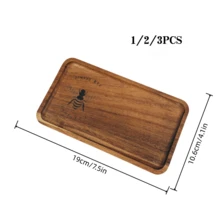 1/2/3 Rectangular Tray - Featuring A Creative Laser-Engraved Bee Pattern, This Washbasin Tray, Bathroom Tray, Perfume Tray, Bathroom Countertop Storage Box, Rectangular Bathroom/Washbasin Storage Rack With Polished Wood Grain, Minimalist Solid Wood Tray, Decorative Tray, Bathroom Decoration, Bathroom Accessories. - Brown - View 5