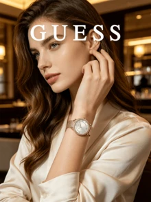 Guess Women's Elegant Mesh Band Watch Crystal Bezel Roman Numeral Dial For Wedding Guest Formal Gala Evening Party Romantic Anniversary Gift For Her - Rose Gold - View 4