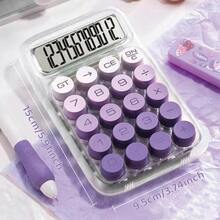 Colorful Gradient Calculator, 12-Digit Large Screen, Cute Mechanical Buttons, Suitable For School, Office And Home Finance - Fern Mist - View 11