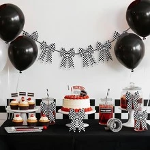 1Roll Black & White Plaid Ribbon, Suitable For Racing Theme Decoration And Gift Wrapping, Suitable For Christmas, Valentine's Day, Wedding, Gift Wrapping, Holiday Art Design, Multi-Purpose Decorative Ribbon, Perfect Choice For Thanksgiving - Multiple Styles - View 3