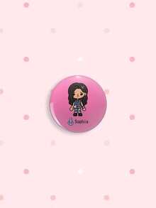 1/6Pcs Cute Cartoon Katseye Button Pins Pink Version Character Brooches, K-Pop Style Lapel Badges For Backpack & Jacket Decor, Lovely Gift For Girls & Fans - Multicolor - View 5