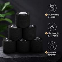 POSEIDON Tattoo Bandage Set - 12 Rolls, 5cm * 4.5m, Non-Slip Tattoo Grip Wrap, Easy Tear, High Elasticity, Soft & Skin-Friendly, Suitable For Tattoo Machine Wrapping, Wrist And Ankle Support And Various Sports Activities - View 6