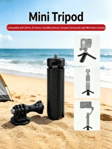 Mini Foldable Tripod With 1/4'' Screw, Mini Portable Desktop Tripod, Outdoor Shooting Handheld Camera Mount With Dual Claw Action Camera Adapter, Compact And Portable, Suitable For Pocket 40/Pocket 3, Osmo Action 5 Pro/4 And Other Cameras, Phone Holder, Webcam And LED Light, Perfect For Vlogging And Travel, Essential Gift For Photography Enthusiasts - View 4