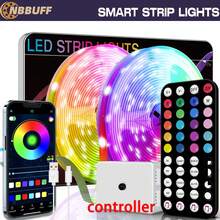 RGB LED燈條，附44鍵遙控器，支援音樂同步與變色功能，可定時、調節亮度、可裁剪，適用於客廳裝飾、臥室裝飾、節慶氛圍燈、萬聖節裝飾 - New - 查看 2